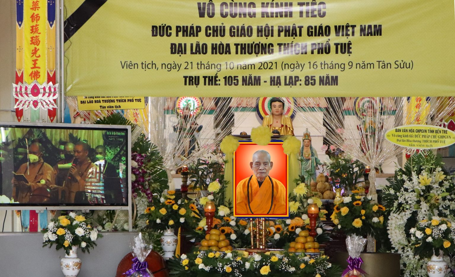 Bến Tre: Phật giáo tỉnh kết nối trực tuyến cầu Truyền hình cử hành lễ truy niệm Đức Pháp chủ – Đại lão Hòa Thượng Thích Phổ Tuệ viên tịch