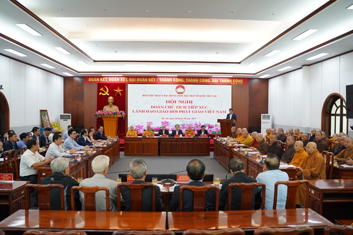 Hà Nội: Đoàn Chủ tịch Uỷ ban Trung ương MTTQVN tiếp xúc với chư vị giáo phẩm lãnh đạo GHPGVN