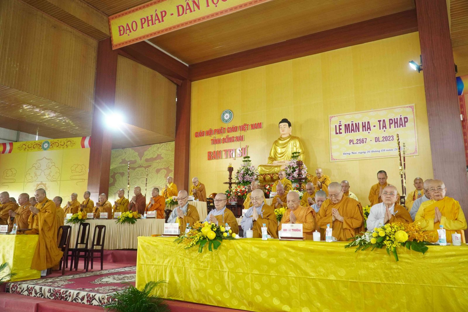 Đồng Nai: Ban Trị sự GHPGVN tỉnh trang nghiêm tổ chức lễ Mãn Hạ - Tự tứ PL. 2567 – DL. 2023.