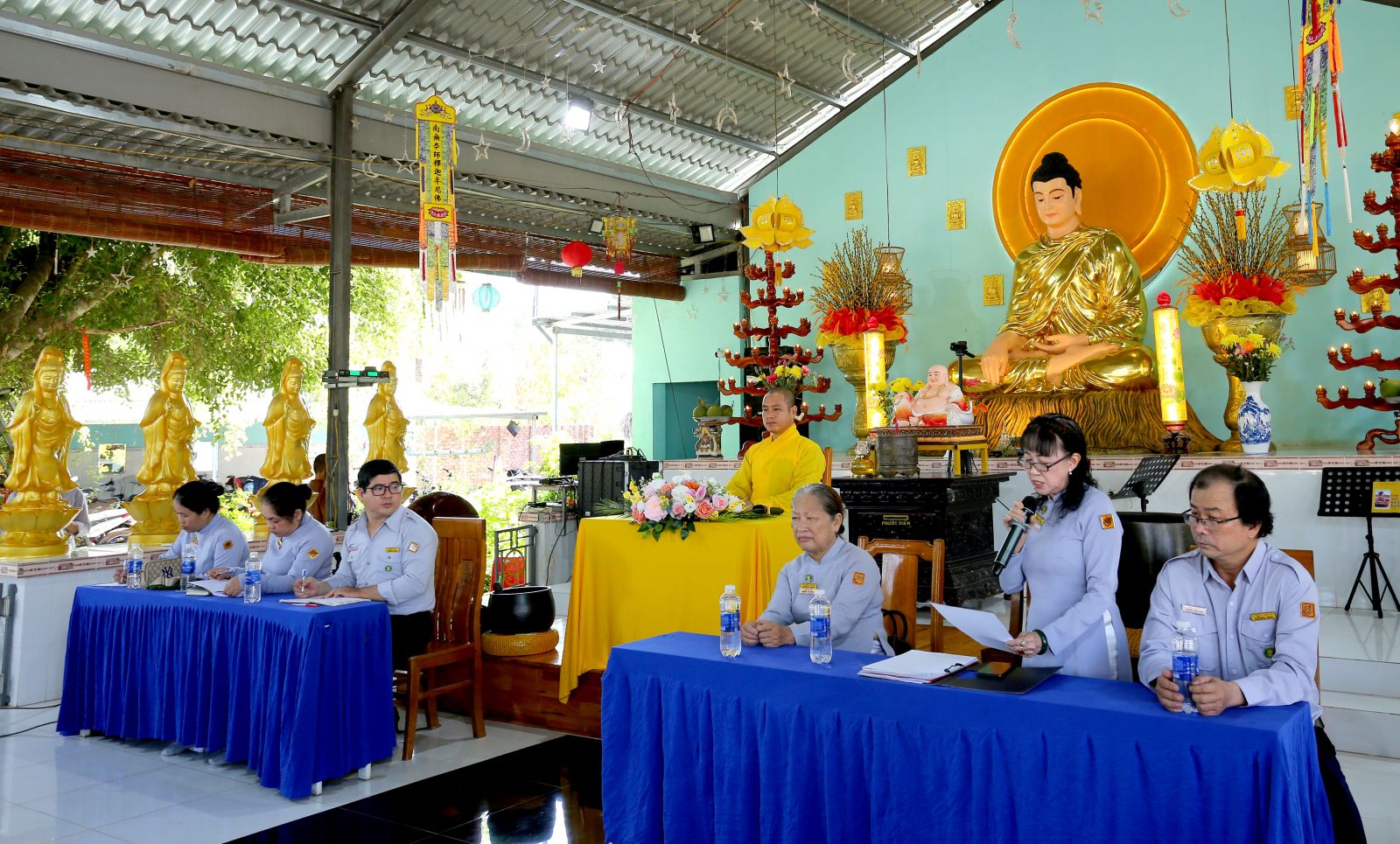 Đồng Nai: Ban Hướng Dẫn Phân Ban Gia Đình Phật Tử Tỉnh Đồng Nai Thăm và làm việc tại huyện Vĩnh Cữu.