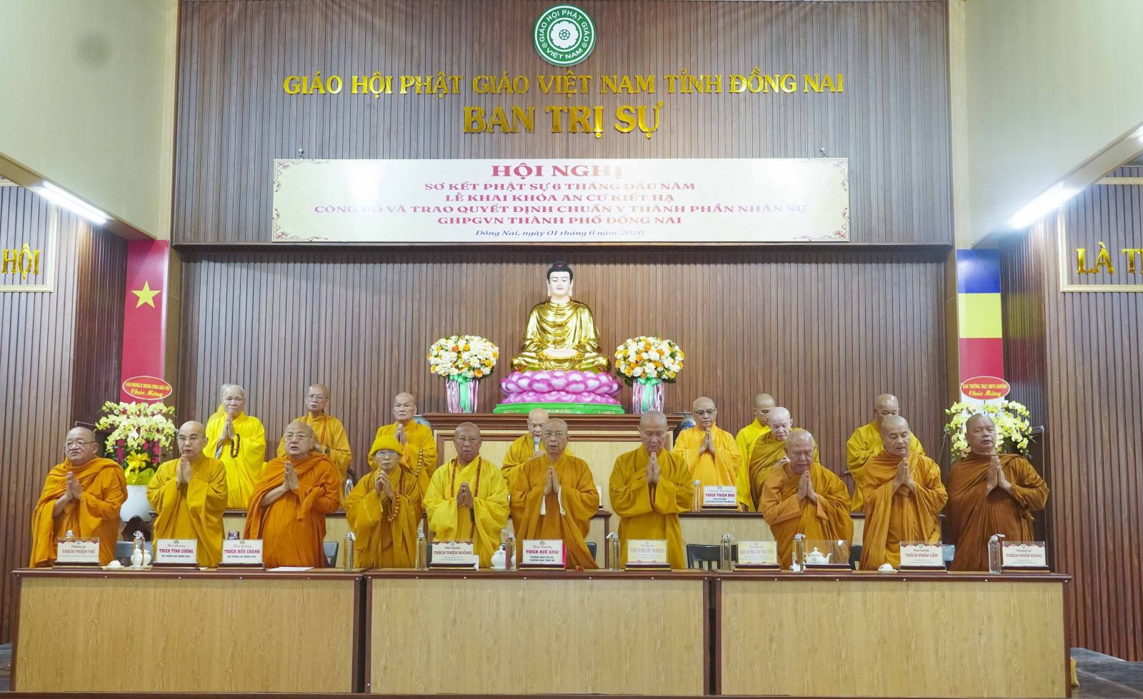 TP. Đồng Nai: Ban Trị sự Phật giáo tỉnh tổ chức Hội nghị sơ kết Phật sự 06 tháng đầu năm 2026, Khai khóa An cư Kiết hạ PL. 2570 và trao quyết định Chuẩn y thành phần nhân sự Ban Trị sự nhiệm kỳ I (2026 2031)