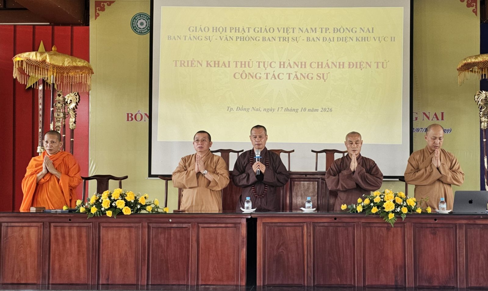 Tp. Đồng Nai: Ban Trị sự Phật giáo Thành phố phối hợp cùng ban Đại diện Phật giáo khu vực II triển khai công tác hành chánh điện tử và một số vấn đề Tăng sự