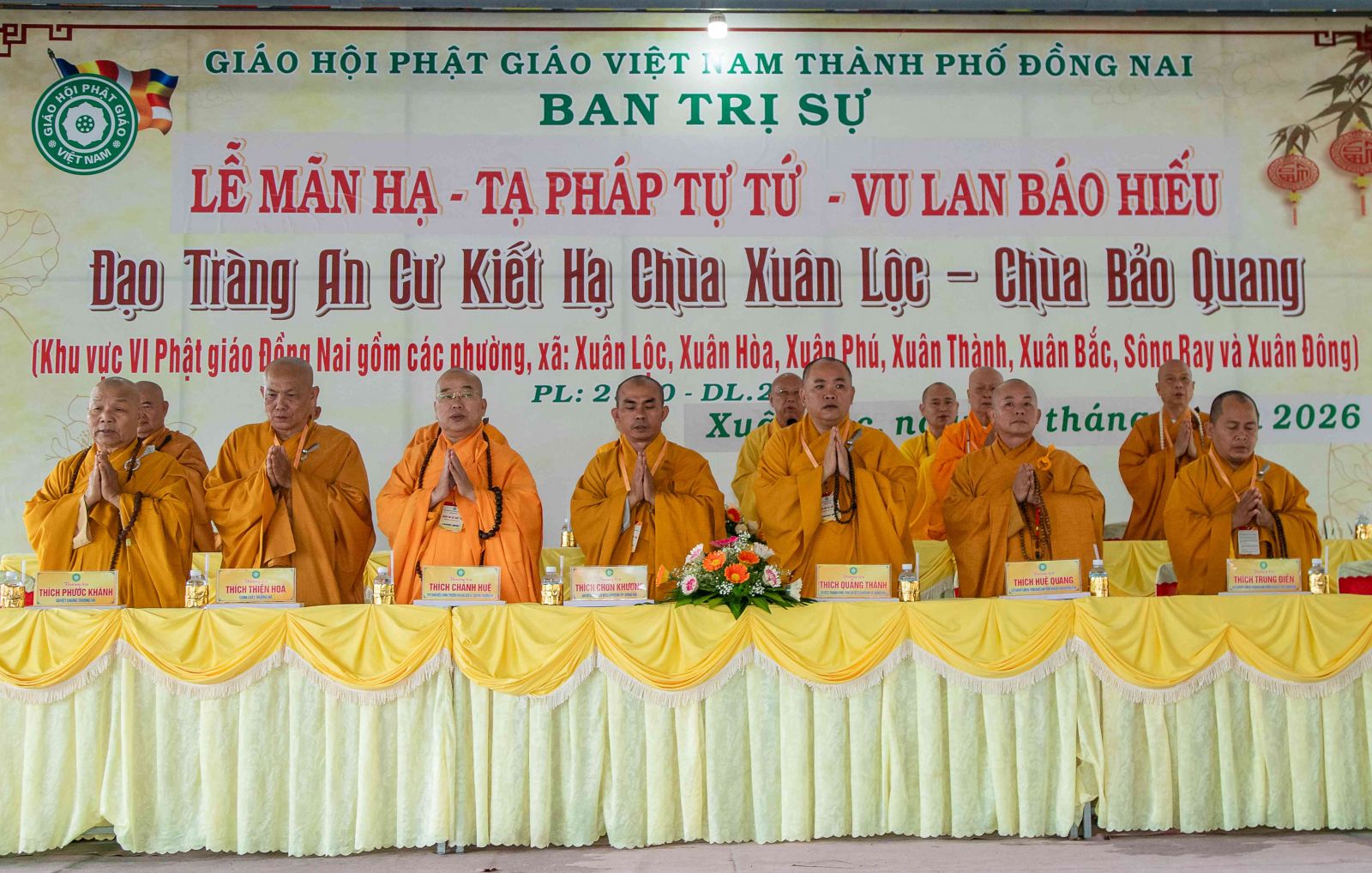 TP. Đồng Nai: Trường hạ Chùa Xuân Lộc, Khu vực VI tổ chức lễ Mãn hạ - Tạ pháp Tự tứ - Vu lan báo hiếu PL. 2570 - DL. 2026