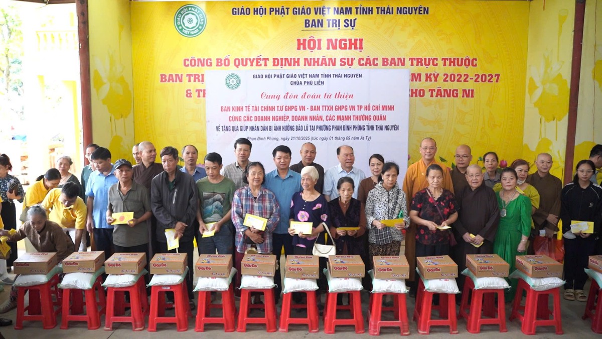 Trung ương GHPGVN trao 1.000 phần quà cứu trợ tại tỉnh Thái Nguyên