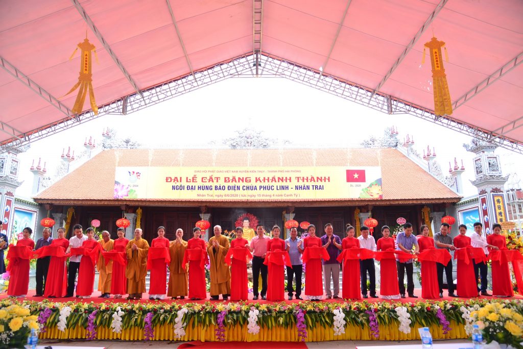 Hải Phòng: Lễ cắt băng Khánh thành Đại Hùng Bảo Điện chùa Nhân Trai ( Phúc Linh tự) giai đoạn 1
