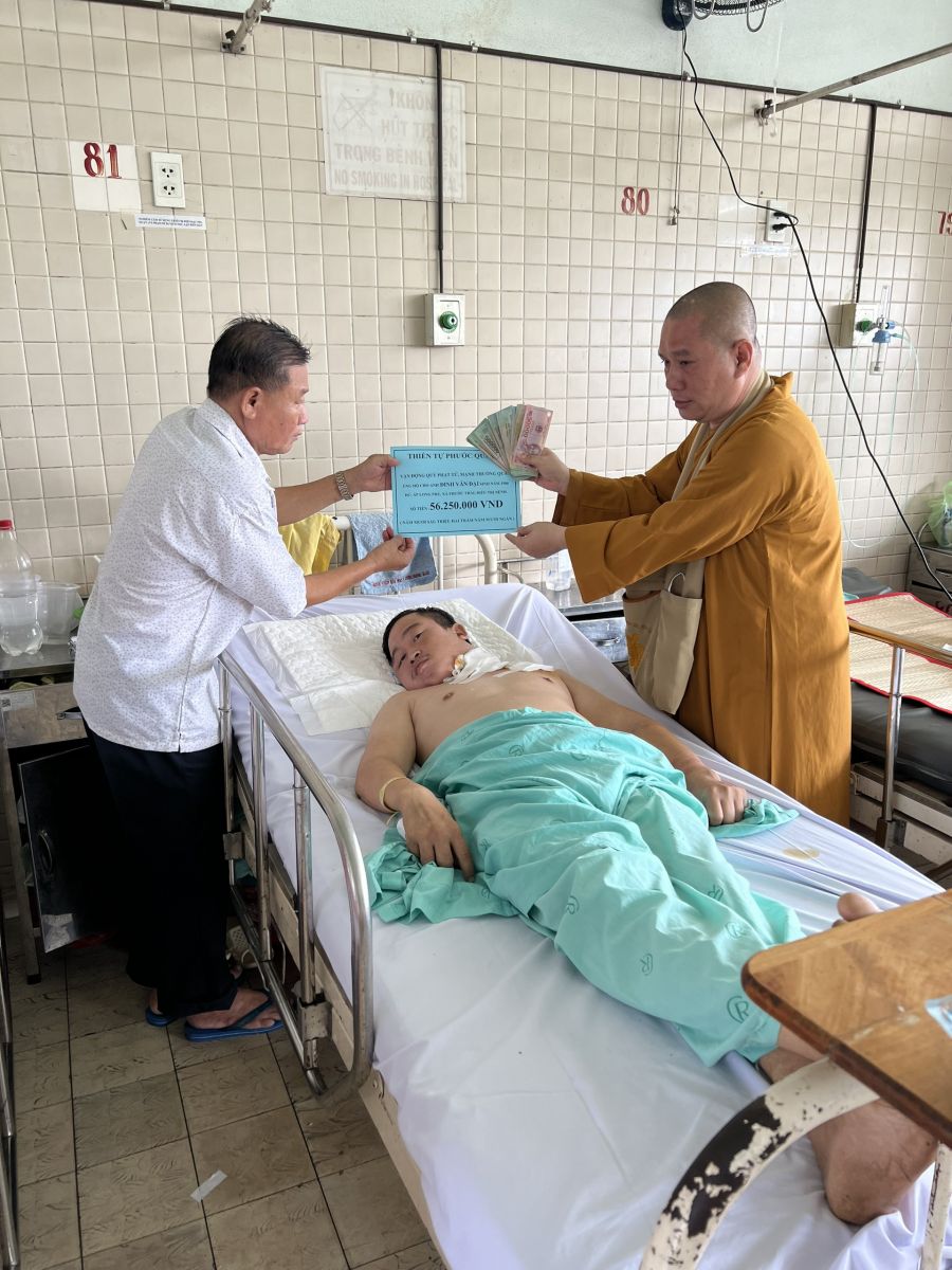 Long Thành: Thiền tự Phước Quang hỗ trợ anh Đinh Văn Đại đang điều trị tại Bệnh viện Chợ Rẫy.