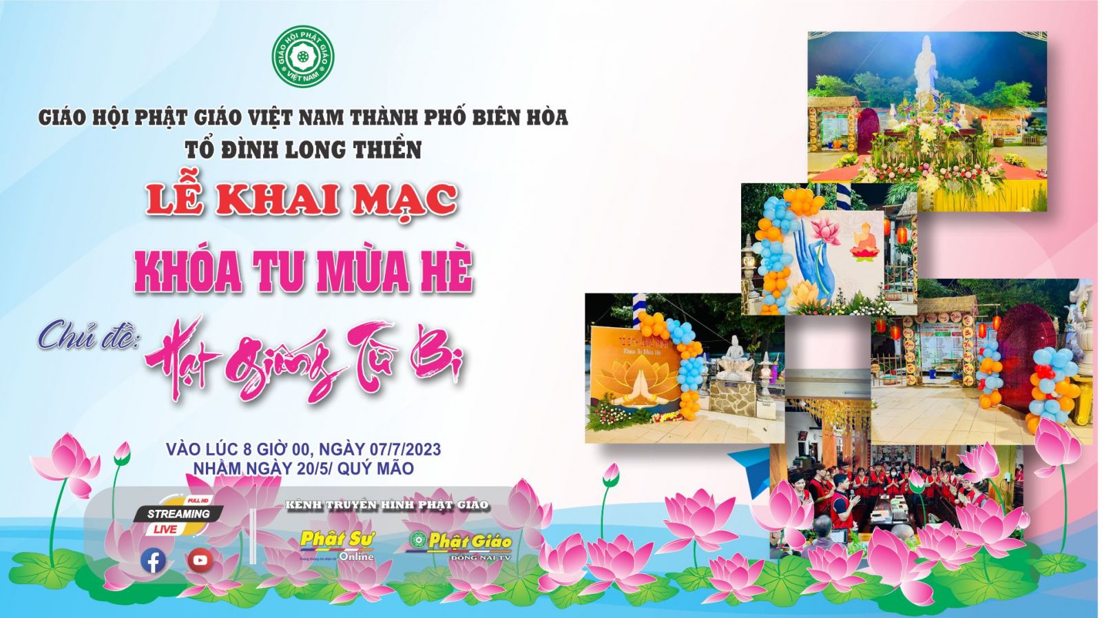 Trực tiếp: Lễ Khai Mạc Khóa Tu Mùa Hè - Hạt Giống Từ Bi 2023 tại Tổ đình Long Thiền - Biên Hòa - ĐN